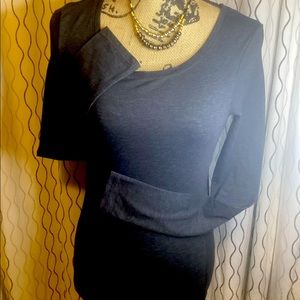 DIVIDED by H&M Charcoal Scoop Neck Long Sleeve Tee